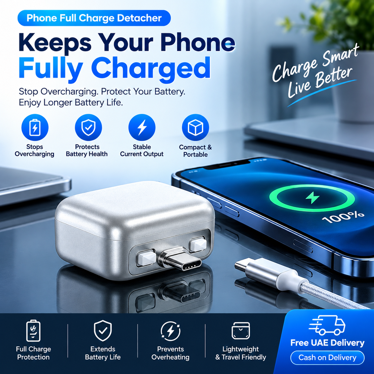 Phone Full Charge Detacher – Smart Charging Protector