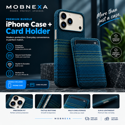 Premium Woven Phone Case & Card Holder Bundle