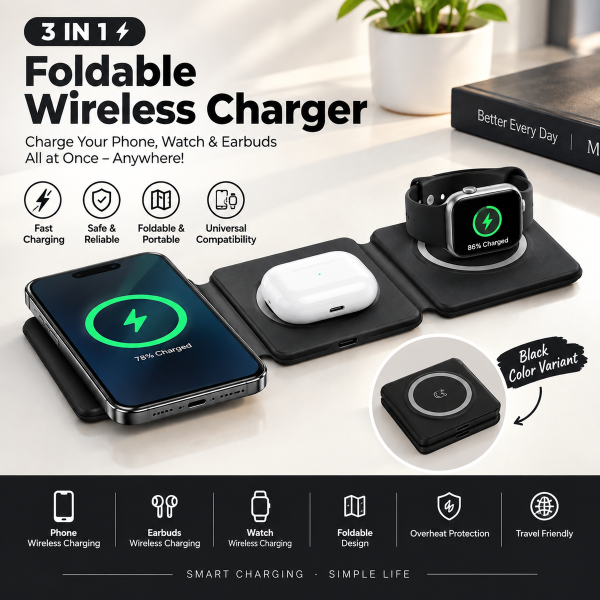 3-in-1 Foldable Wireless Charger