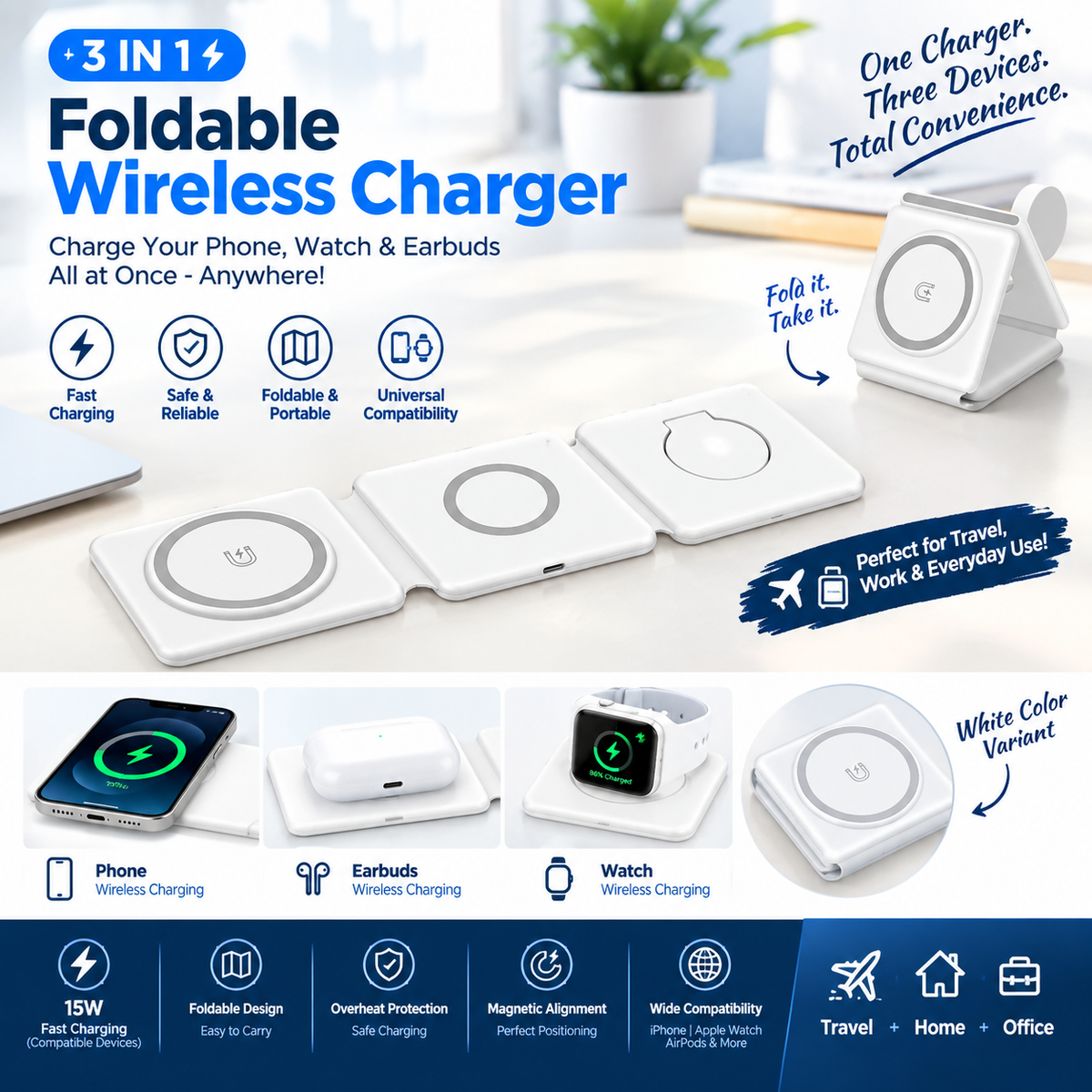 3-in-1 Foldable Wireless Charger