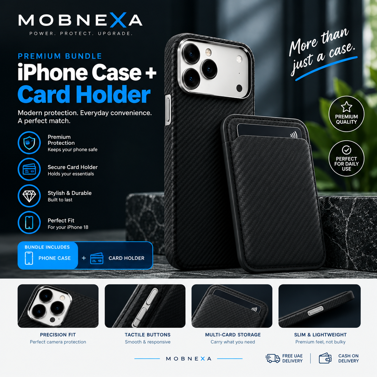 Premium Woven Phone Case & Card Holder Bundle