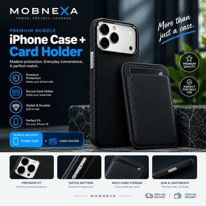 Premium Woven Phone Case & Card Holder Bundle